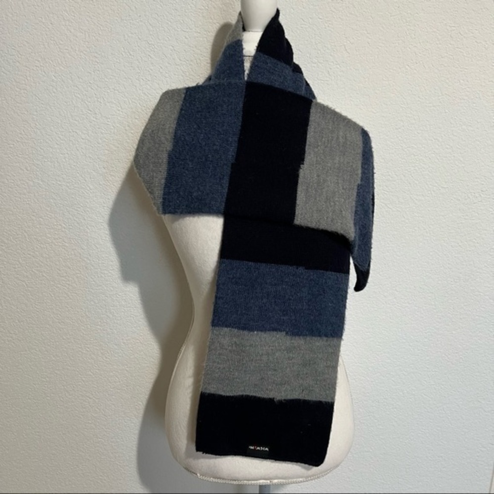 Wigwam Unisex Tricolored Scarf Soft Wool Blend Extra Long 62"L  x 8" W